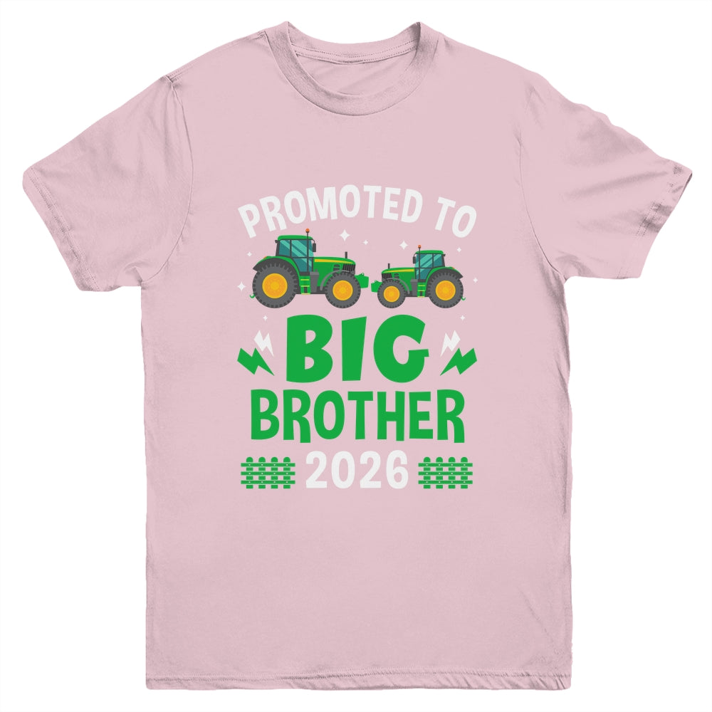 Promoted To Big Brother 2026 Farm Tractors Boys Youth Shirt | siriusteestore