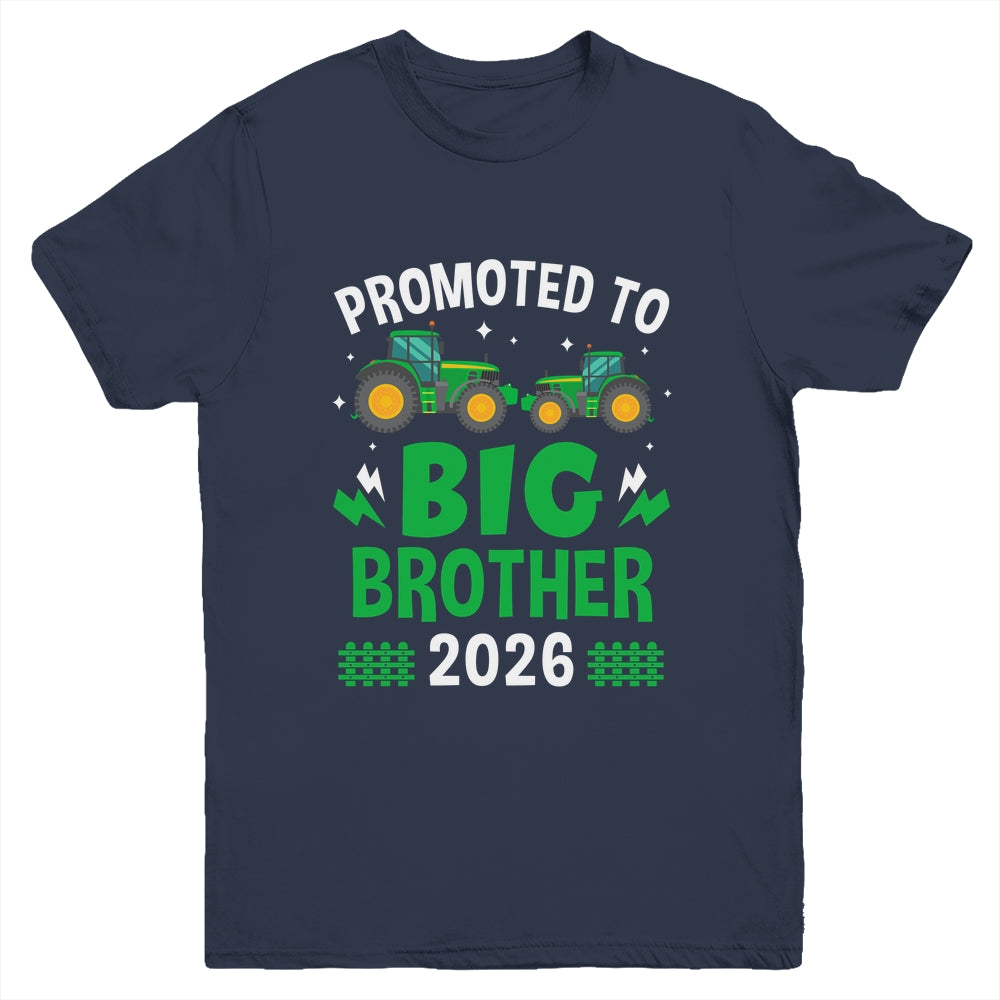 Promoted To Big Brother 2026 Farm Tractors Boys Youth Shirt | siriusteestore