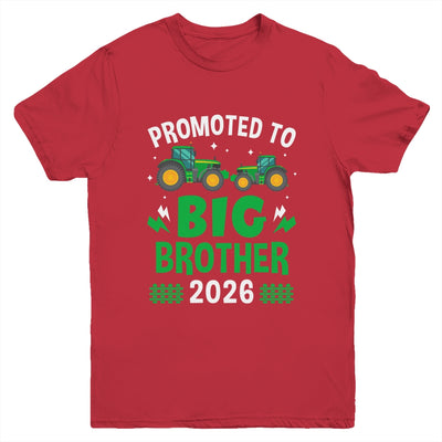 Promoted To Big Brother 2026 Farm Tractors Boys Youth Shirt | siriusteestore