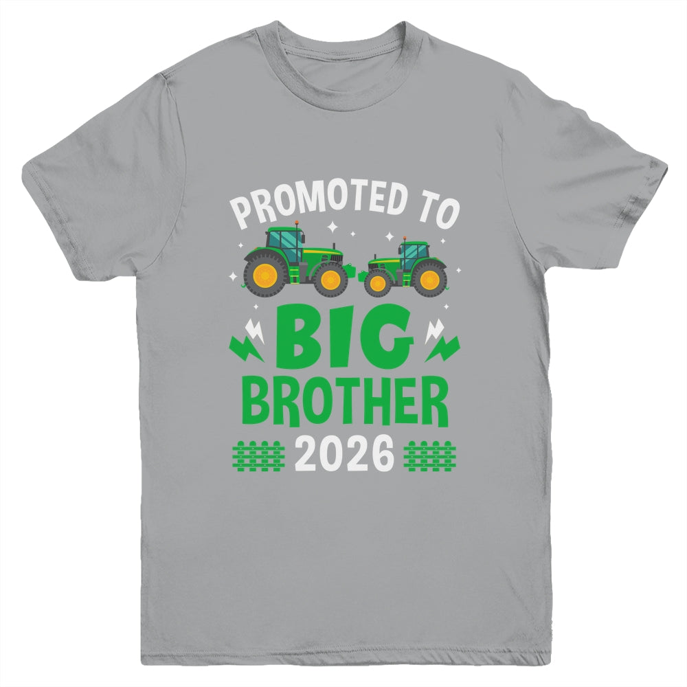 Promoted To Big Brother 2026 Farm Tractors Boys Youth Shirt | siriusteestore