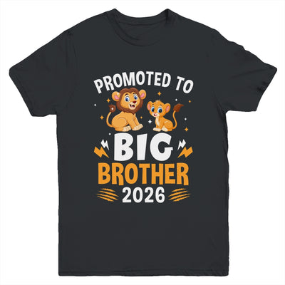 Promoted To Big Brother 2026 Lion Animals Boys Kids Youth Shirt | siriusteestore