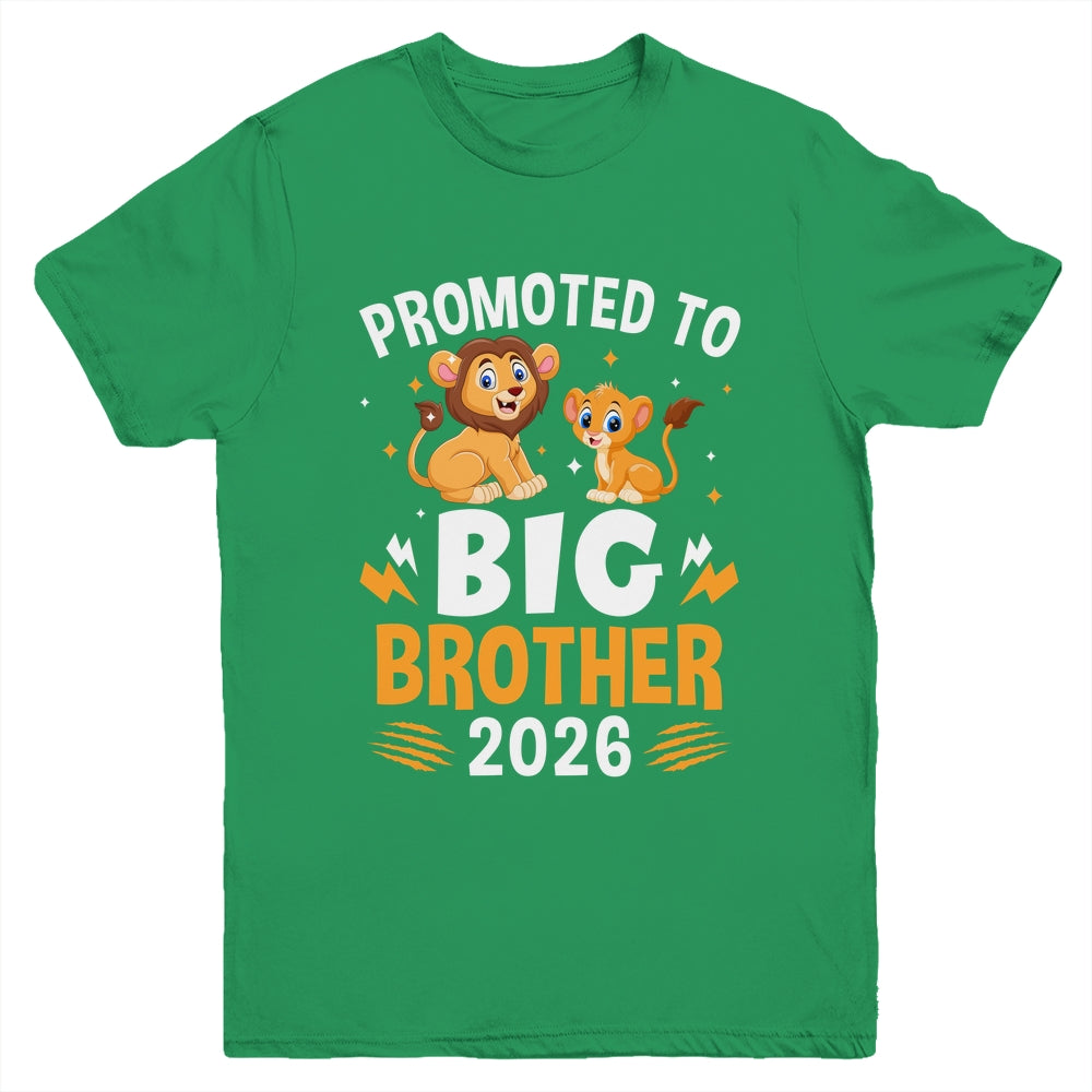 Promoted To Big Brother 2026 Lion Animals Boys Kids Youth Shirt | siriusteestore