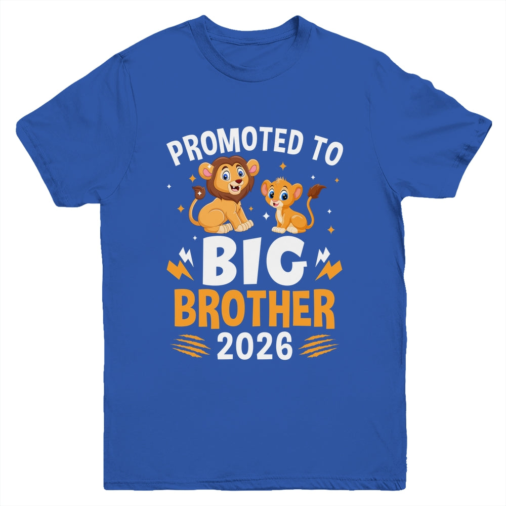 Promoted To Big Brother 2026 Lion Animals Boys Kids Youth Shirt | siriusteestore
