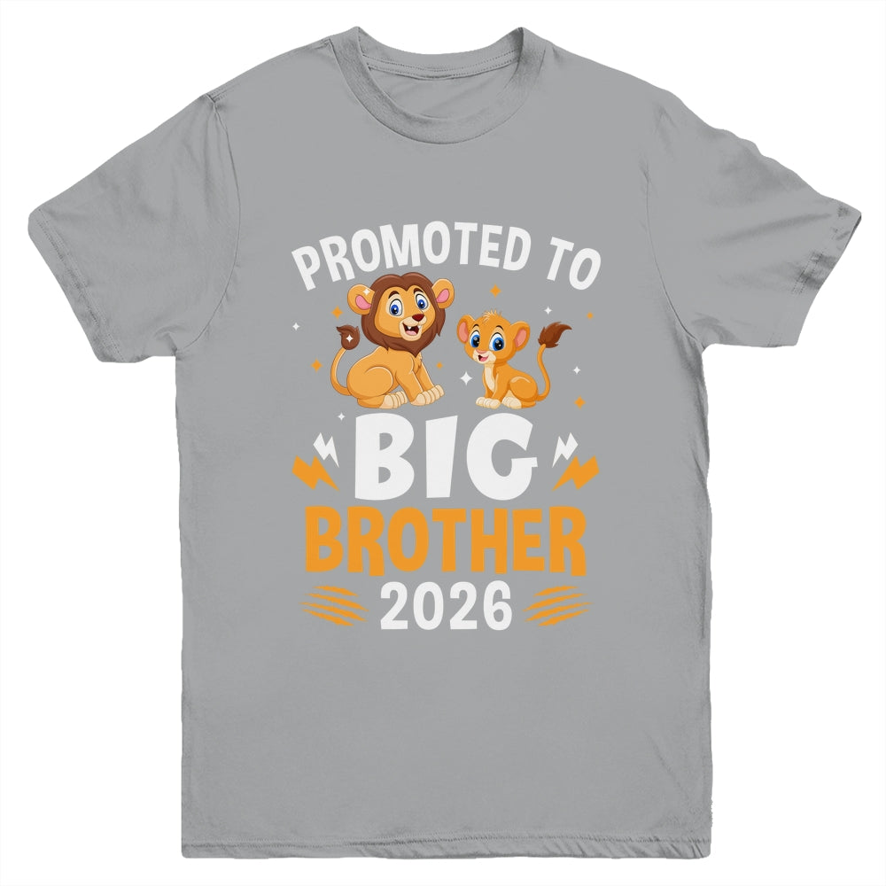 Promoted To Big Brother 2026 Lion Animals Boys Kids Youth Shirt | siriusteestore