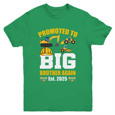 Promoted To Big Brother Again 2025 Construction Excavator Youth Shirt | siriusteestore