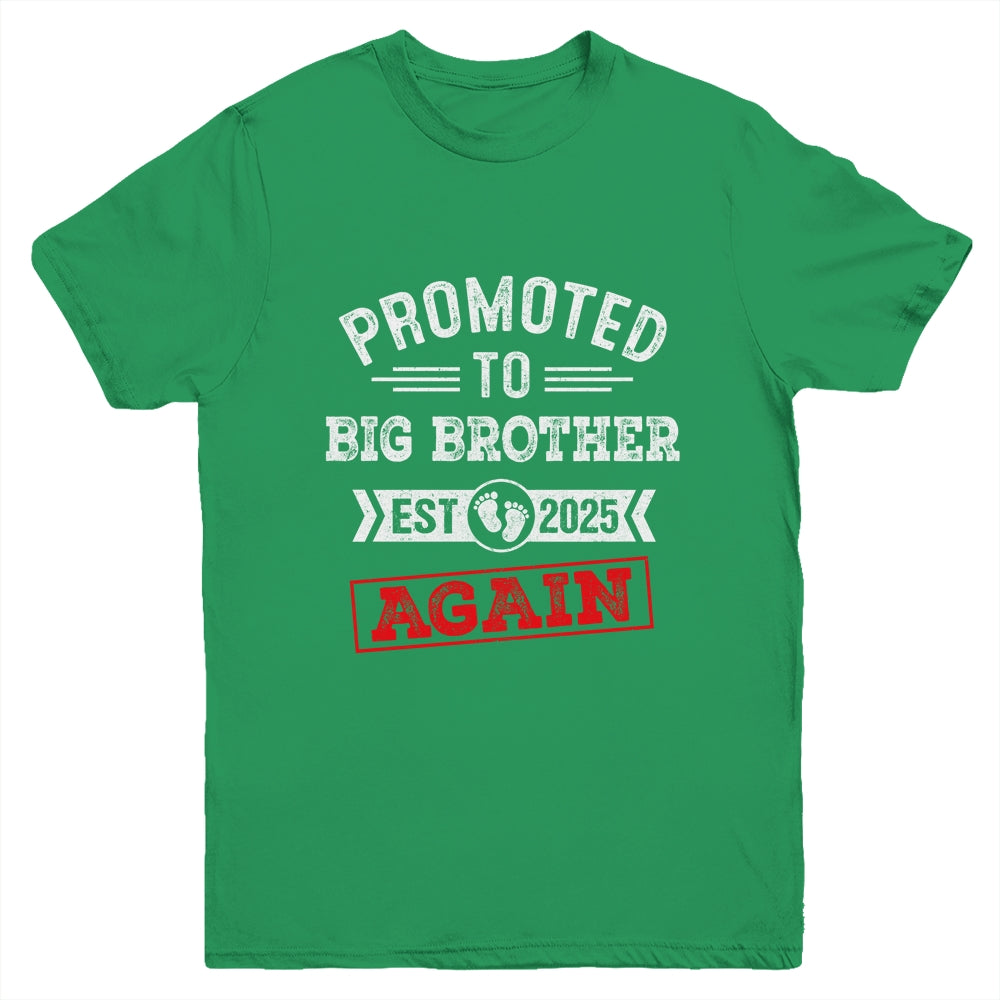 Promoted To Big Brother Again 2025 Pregnancy Announcement Youth Shirt | siriusteestore