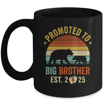 Promoted To Big Brother Est 2025 Bear Pregnancy Announcement Mug | siriusteestore