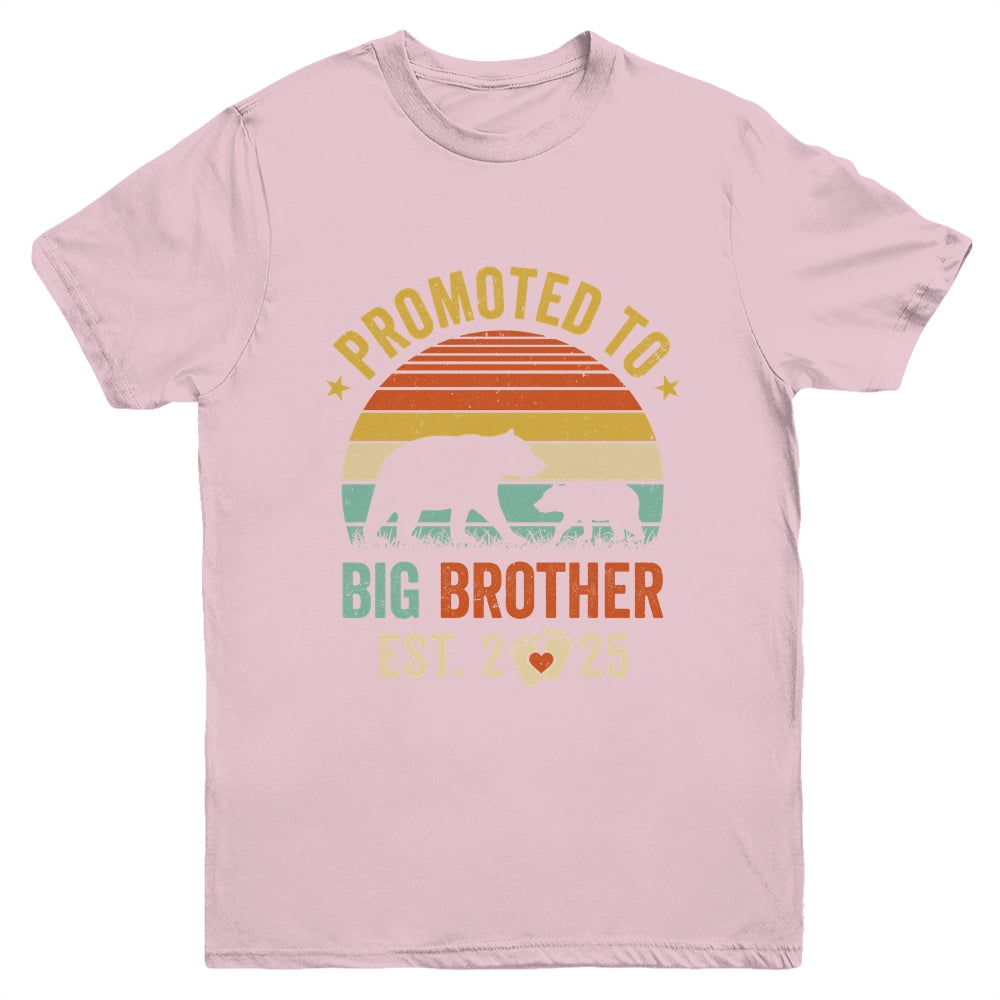 Promoted To Big Brother Est 2025 Bear Pregnancy Announcement Youth Shirt | siriusteestore