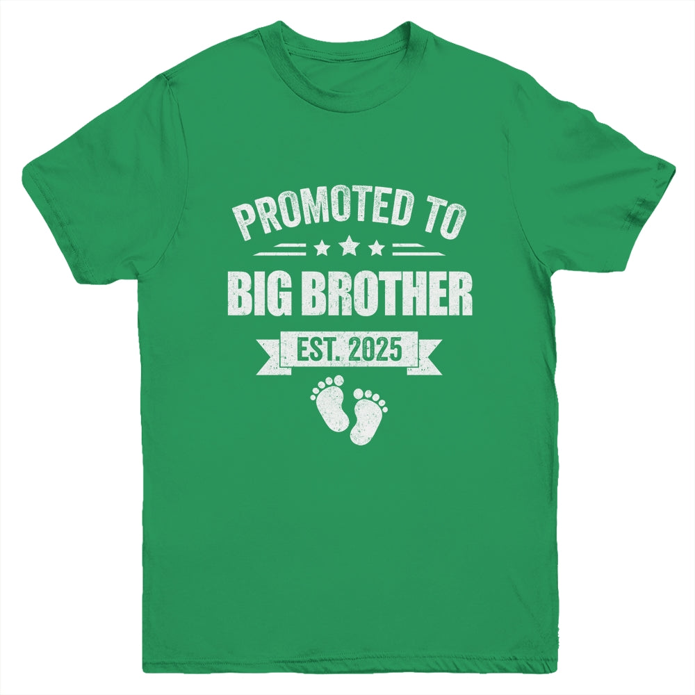 Promoted To Big Brother Est 2025 Brother First Time New Youth Shirt | siriusteestore