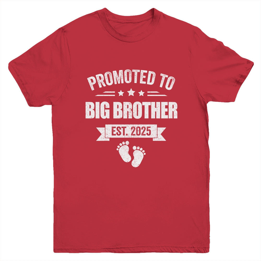 Promoted To Big Brother Est 2025 Brother First Time New Youth Shirt | siriusteestore