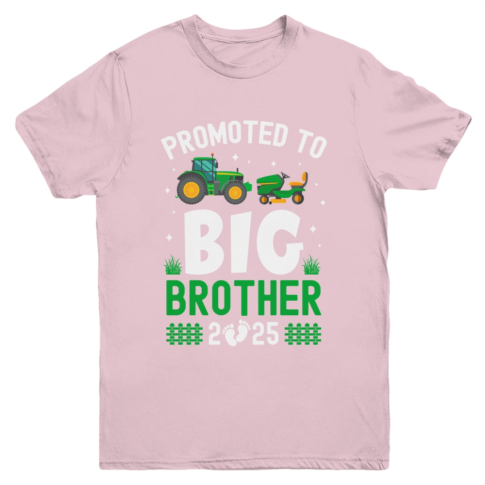 Promoted To Big Brother Est 2025 Cute Tractors Boys Kids Youth Shirt | siriusteestore