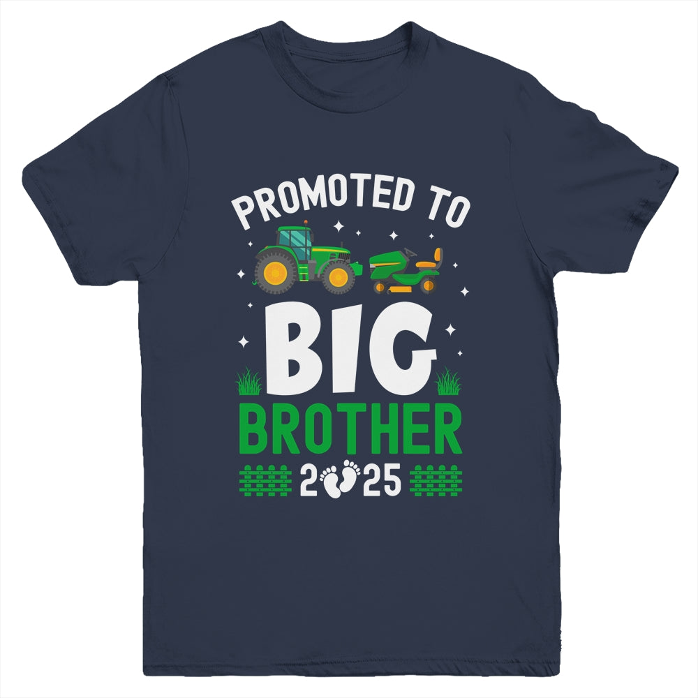 Promoted To Big Brother Est 2025 Cute Tractors Boys Kids Youth Shirt | siriusteestore