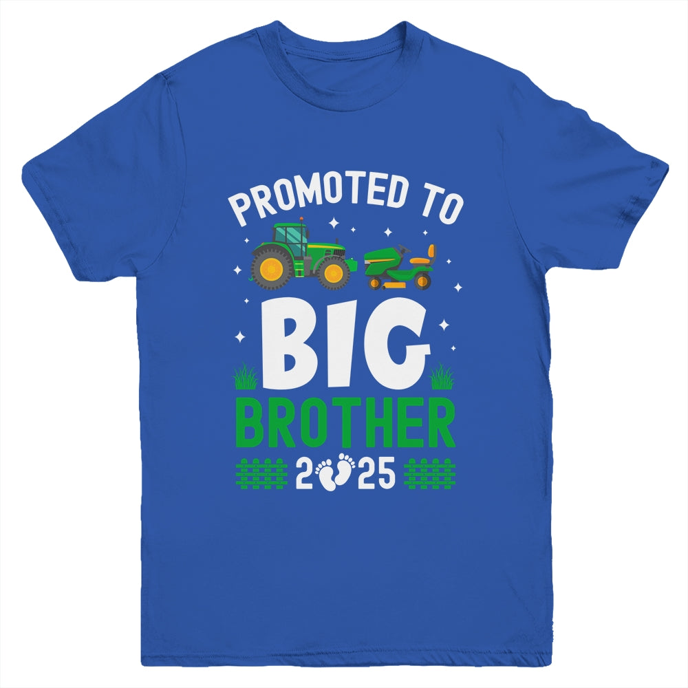 Promoted To Big Brother Est 2025 Cute Tractors Boys Kids Youth Shirt | siriusteestore