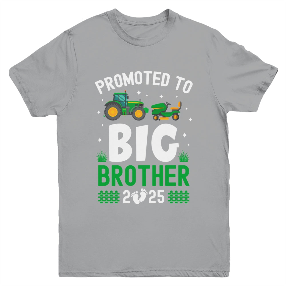 Promoted To Big Brother Est 2025 Cute Tractors Boys Kids Youth Shirt | siriusteestore