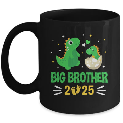 Promoted To Big Brother Est 2025 Dinosaur T-Rex Boys Kids Mug | siriusteestore