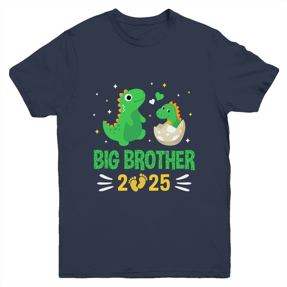 Promoted To Big Brother Est 2025 Dinosaur T-Rex Boys Kids Youth Shirt | siriusteestore