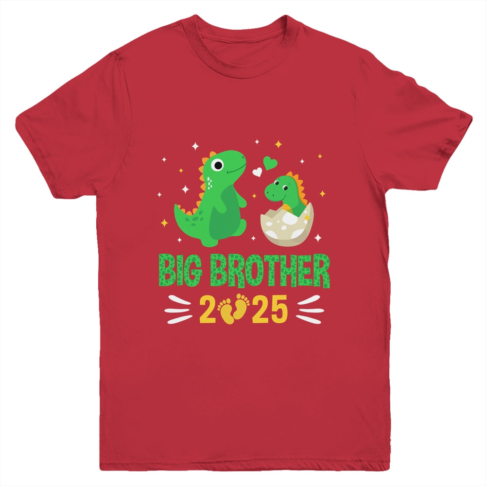 Promoted To Big Brother Est 2025 Dinosaur T-Rex Boys Kids Youth Shirt | siriusteestore