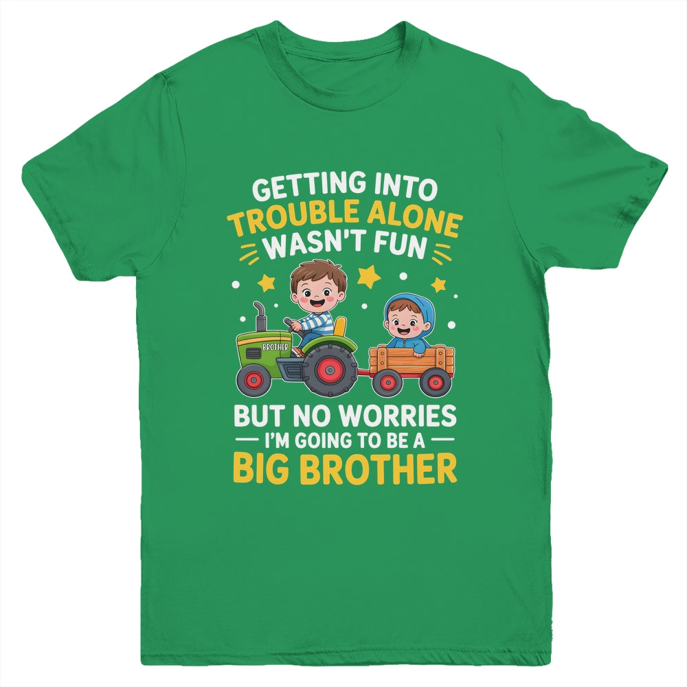 Promoted To Big Brother Funny Tractor Boys Big Brother Youth Shirt | siriusteestore