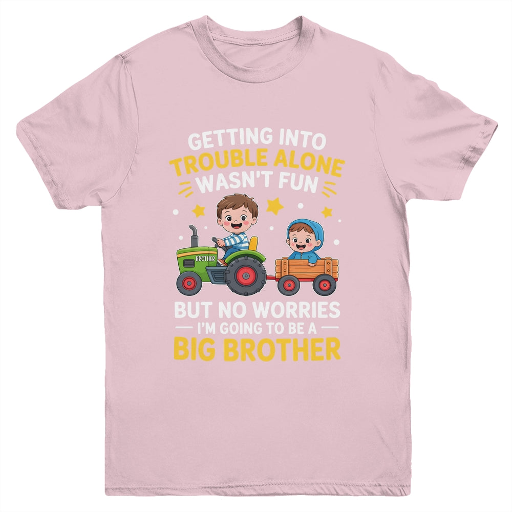 Promoted To Big Brother Funny Tractor Boys Big Brother Youth Shirt | siriusteestore