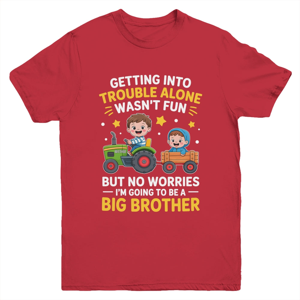 Promoted To Big Brother Funny Tractor Boys Big Brother Youth Shirt | siriusteestore