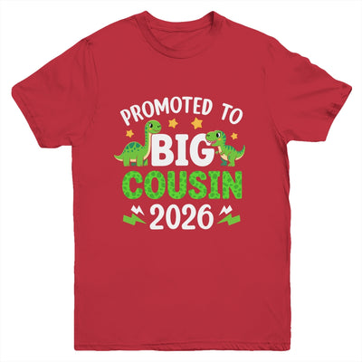 Promoted To Big Cousin 2026 T-Rex Dinosaur Boys Youth Shirt | siriusteestore