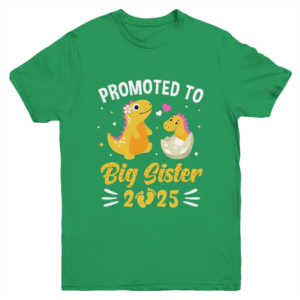 Promoted To Big Sister 2025 Dinosaur T-Rex Girls Kids Youth Shirt | siriusteestore