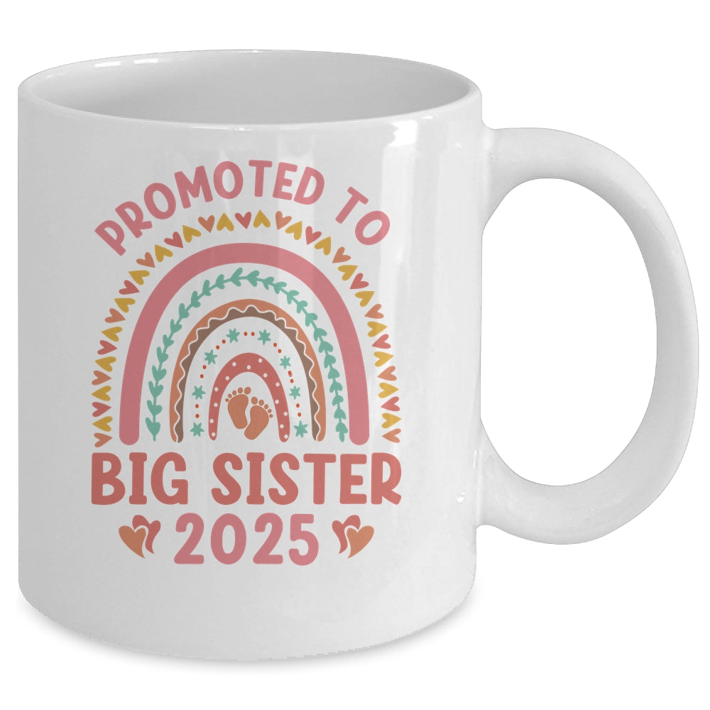 Promoted To Big Sister 2025 Pregnancy Announcement Rainbow Mug | siriusteestore