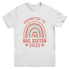 Promoted To Big Sister 2025 Pregnancy Announcement Rainbow Youth Shirt | siriusteestore