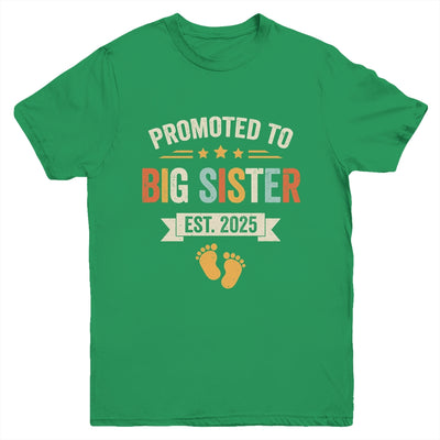 Promoted To Big Sister 2025 Retro Soon To Be Sister Est 2025 Youth Shirt | siriusteestore