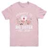 Promoted To Big Sister 2026 First Time Floral New Sister Youth Shirt | siriusteestore