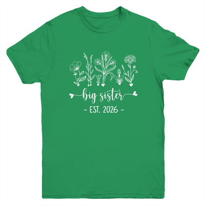 Promoted To Big Sister 2026 Pregnancy Announcement Floral Youth Shirt | siriusteestore