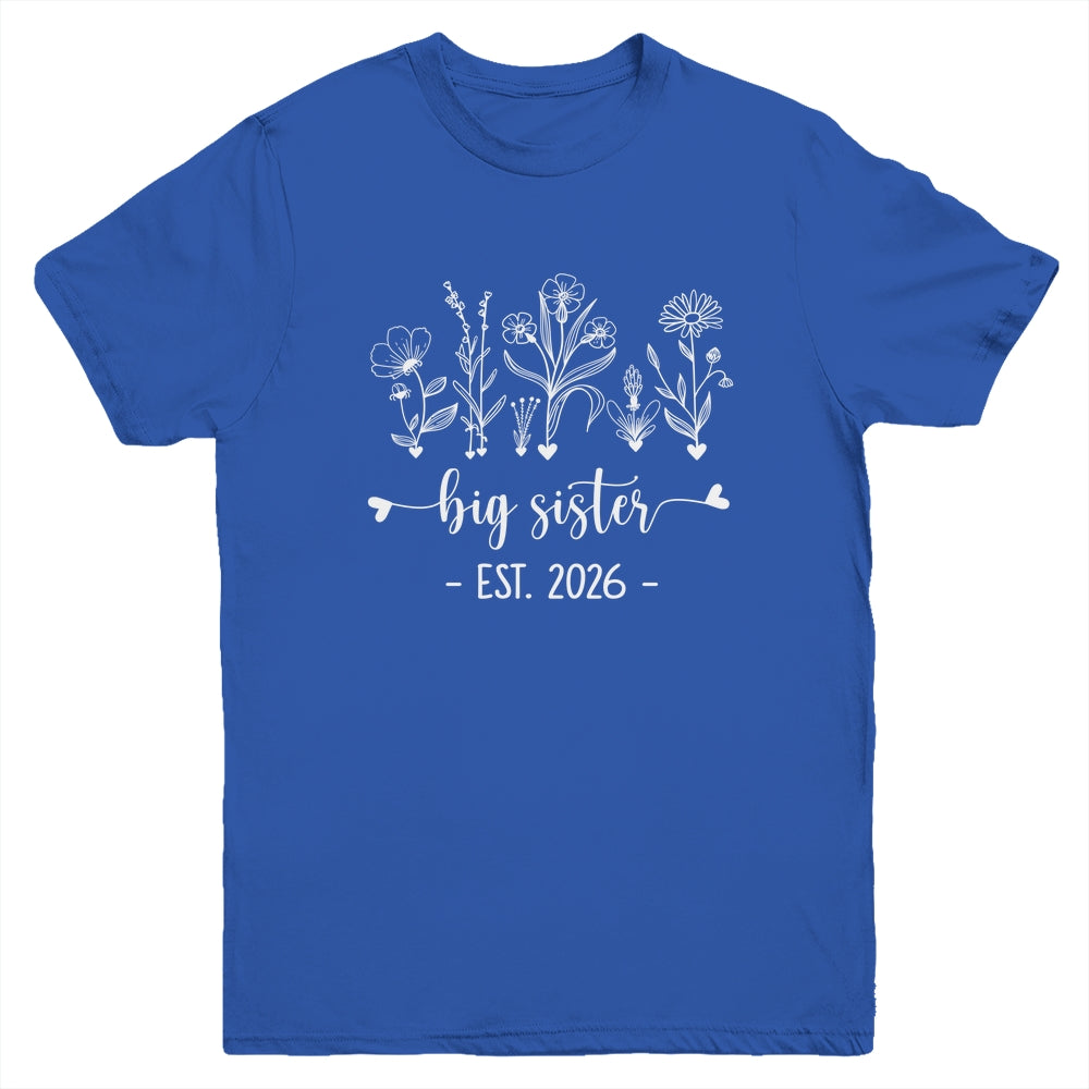 Promoted To Big Sister 2026 Pregnancy Announcement Floral Youth Shirt | siriusteestore