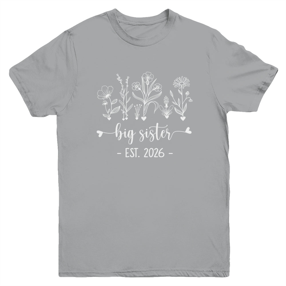 Promoted To Big Sister 2026 Pregnancy Announcement Floral Youth Shirt | siriusteestore