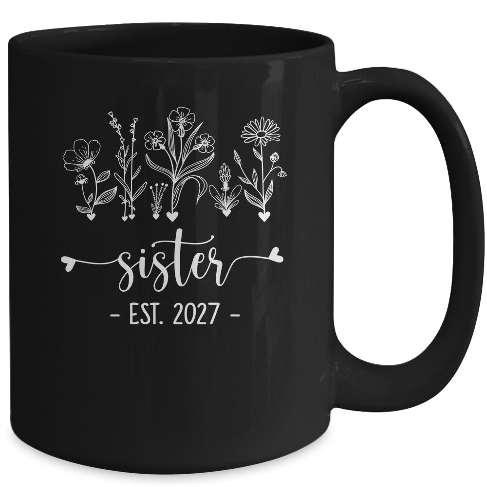 Promoted To Big Sister 2027 Pregnancy Announcement Floral Mug | siriusteestore