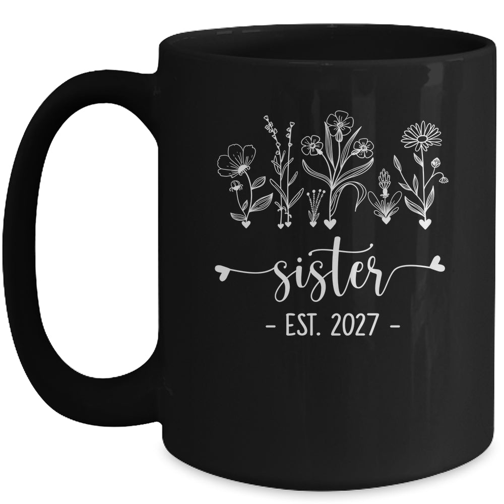 Promoted To Big Sister 2027 Pregnancy Announcement Floral Mug | siriusteestore