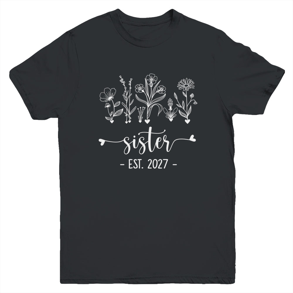 Promoted To Big Sister 2027 Pregnancy Announcement Floral Youth Shirt | siriusteestore