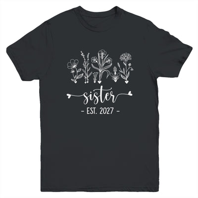 Promoted To Big Sister 2027 Pregnancy Announcement Floral Youth Shirt | siriusteestore