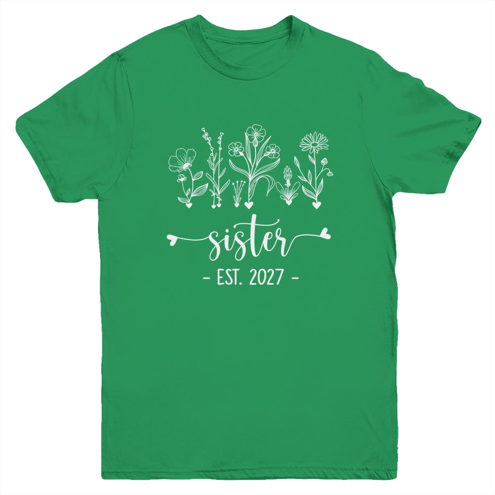 Promoted To Big Sister 2027 Pregnancy Announcement Floral Youth Shirt | siriusteestore