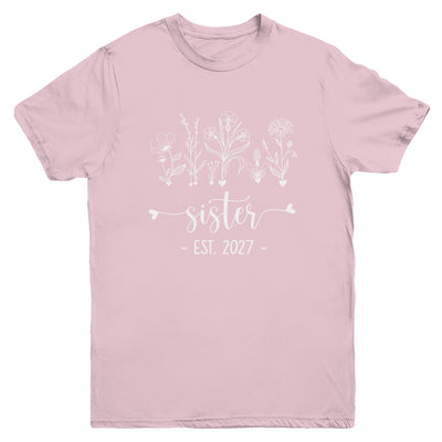 Promoted To Big Sister 2027 Pregnancy Announcement Floral Youth Shirt | siriusteestore