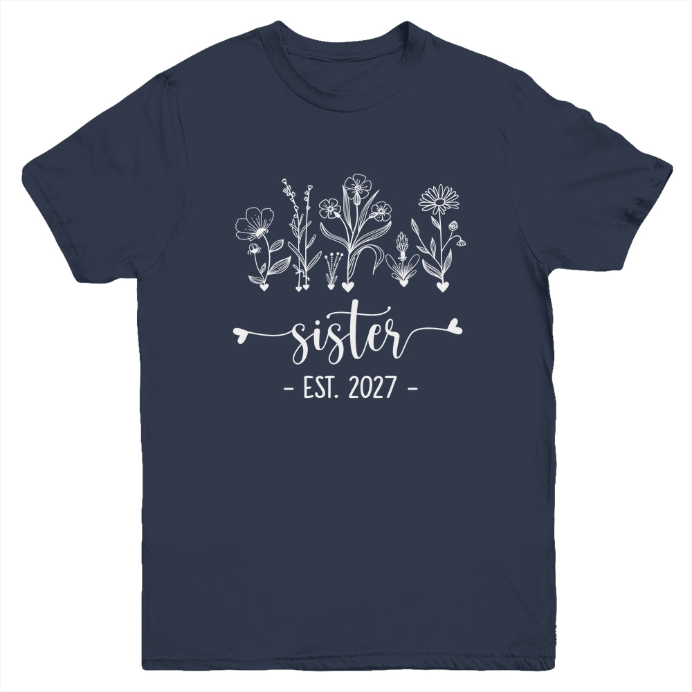 Promoted To Big Sister 2027 Pregnancy Announcement Floral Youth Shirt | siriusteestore