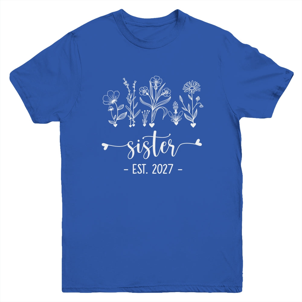 Promoted To Big Sister 2027 Pregnancy Announcement Floral Youth Shirt | siriusteestore