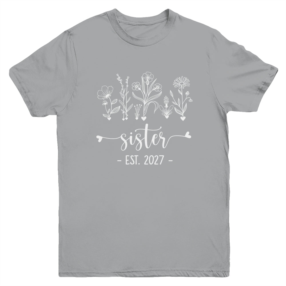 Promoted To Big Sister 2027 Pregnancy Announcement Floral Youth Shirt | siriusteestore