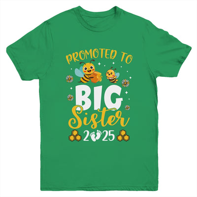 Promoted To Big Sister Est 2025 Cute Bees Girls Kids Youth Shirt | siriusteestore