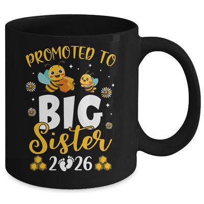 Promoted To Big Sister Est 2026 Cute Bees Girls Kids Mug | siriusteestore