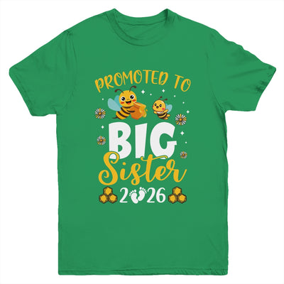 Promoted To Big Sister Est 2026 Cute Bees Girls Kids Youth Shirt | siriusteestore