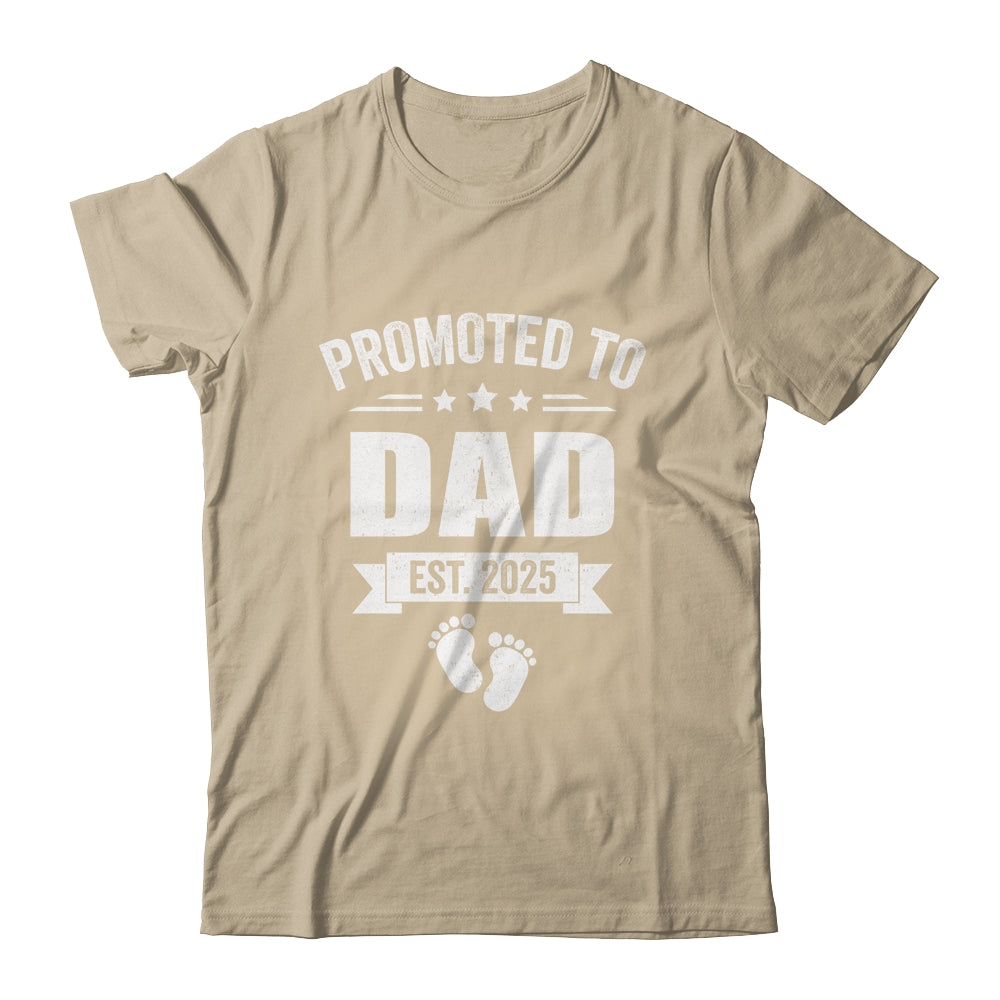 Promoted To Dad Est 2025 Fathers Day First Time New Daddy Shirt & Hoodie | siriusteestore