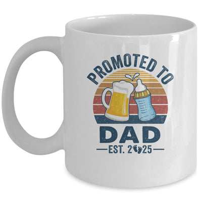 Promoted To Dad Est 2025 First Time Fathers Day Vintage Mug | siriusteestore