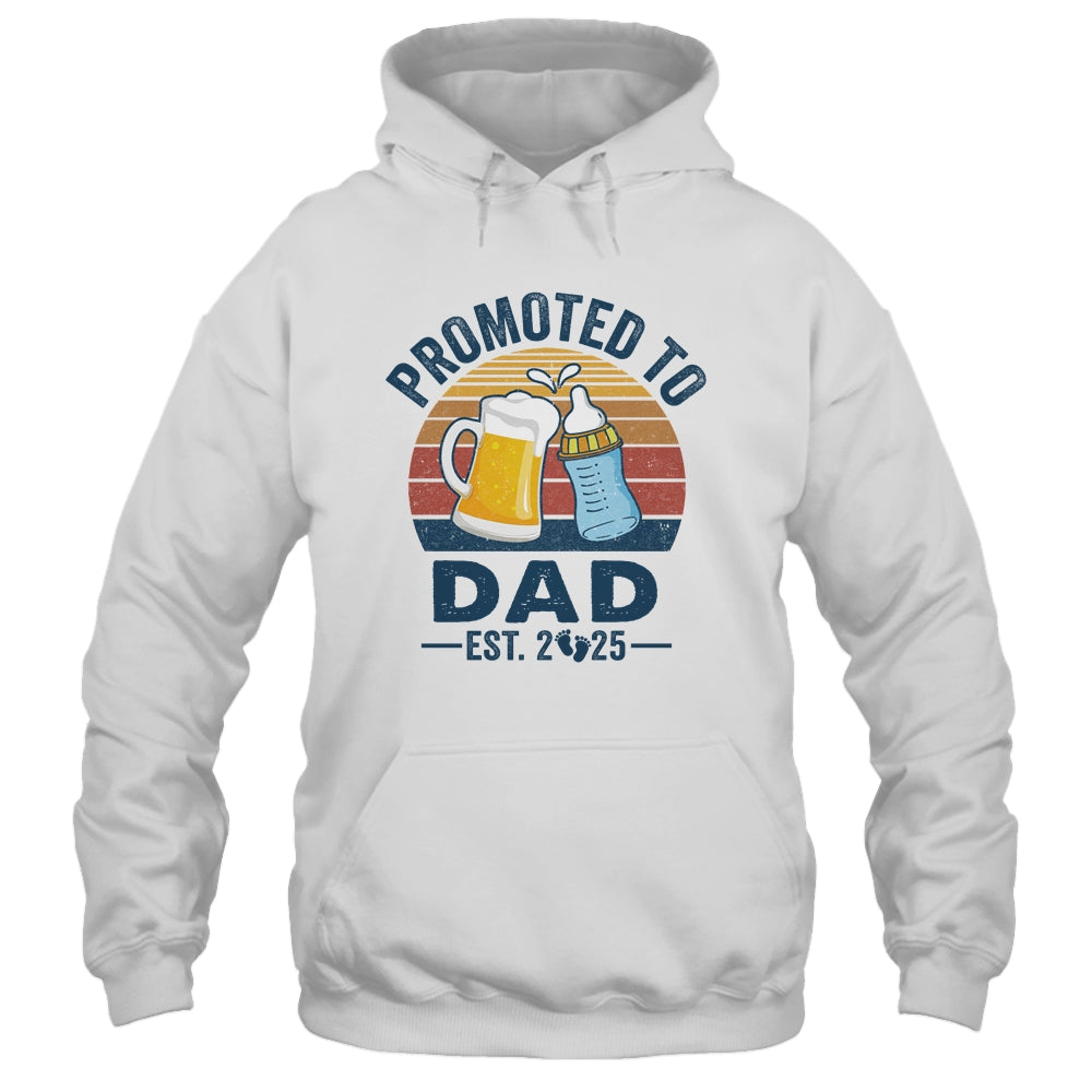 Promoted To Dad Est 2025 First Time Fathers Day Vintage Shirt & Hoodie | siriusteestore