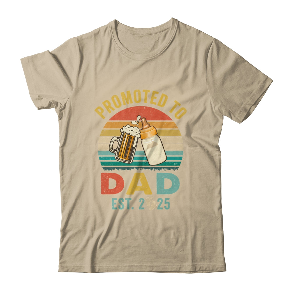 Promoted To Dad Est 2025 Vintage New Daddy Fathers Day Shirt & Hoodie | siriusteestore
