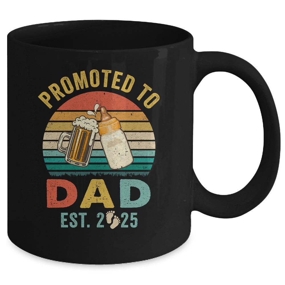 Promoted To Dad Est 2025 Vintage New Daddy Fathers Day Mug | siriusteestore